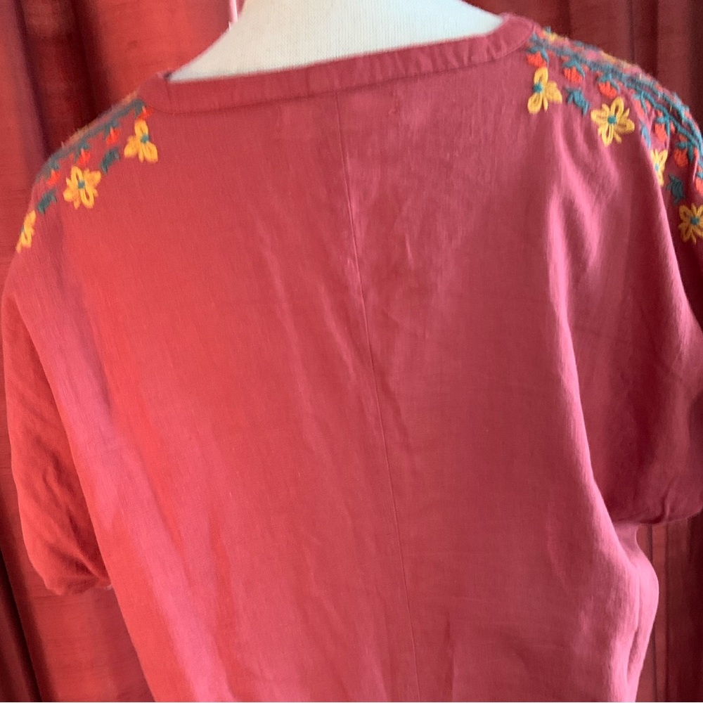 NATURAL LIFE Red and Orange Embroidered  Swimsuit Coverup - never worn - Picture 4 of 7